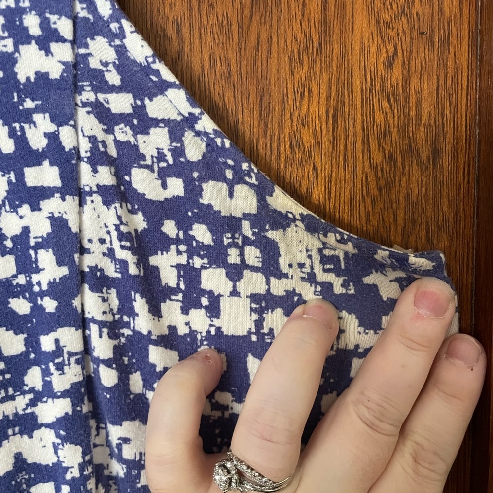 Fun blue and white Xhilaration abstract print skater dress - Picture 4 of 8